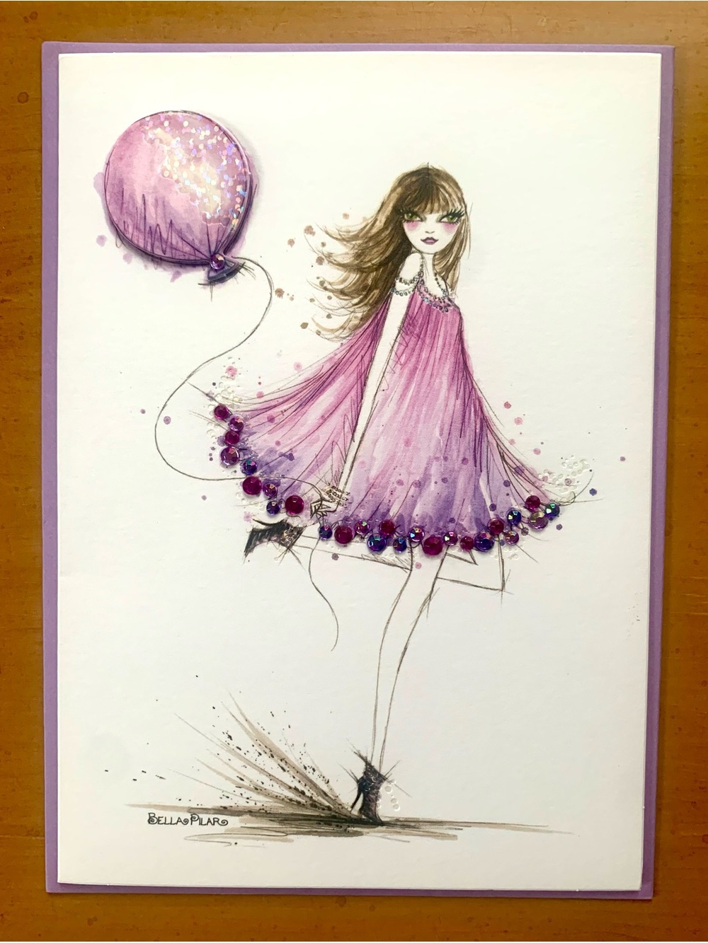💜 HTF Papyrus x Bella Pilar Jeweled Birthday Card | Discontinued | NIP